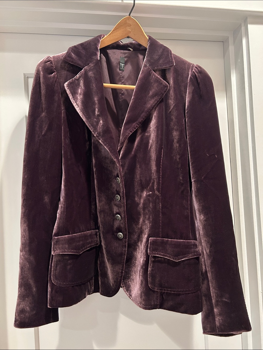 Tahari Velvet Blazer Jacket - Plum